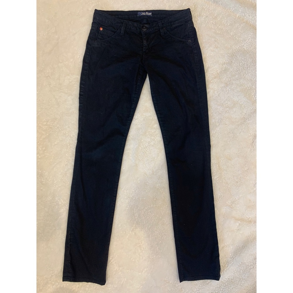 Hudson black skinny jeans back flap pocket 28